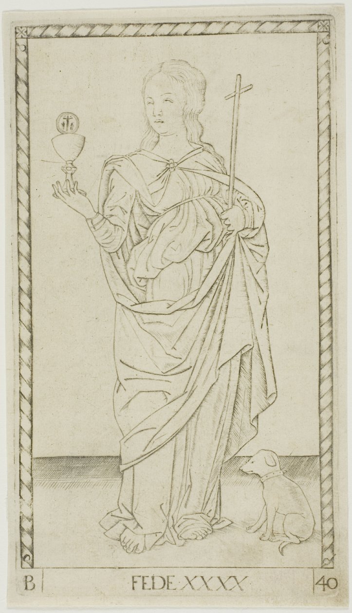 Placa de fé 40 de Genii and Virtues de Master of the E Series Tarocchi
