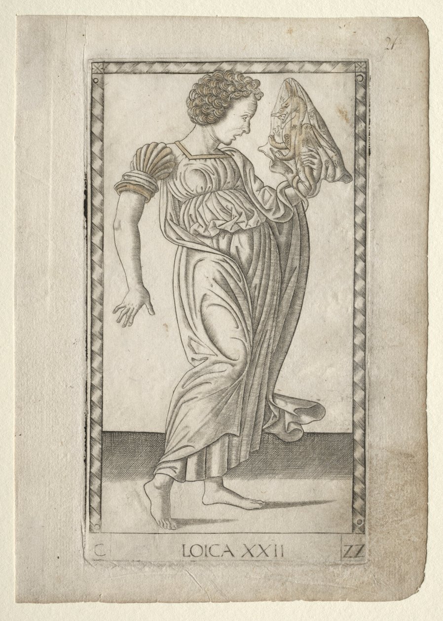 Lógica do Tarocchi, série C: Liberal Arts,  22, antes de 1467. de Master of the E Series Tarocchi