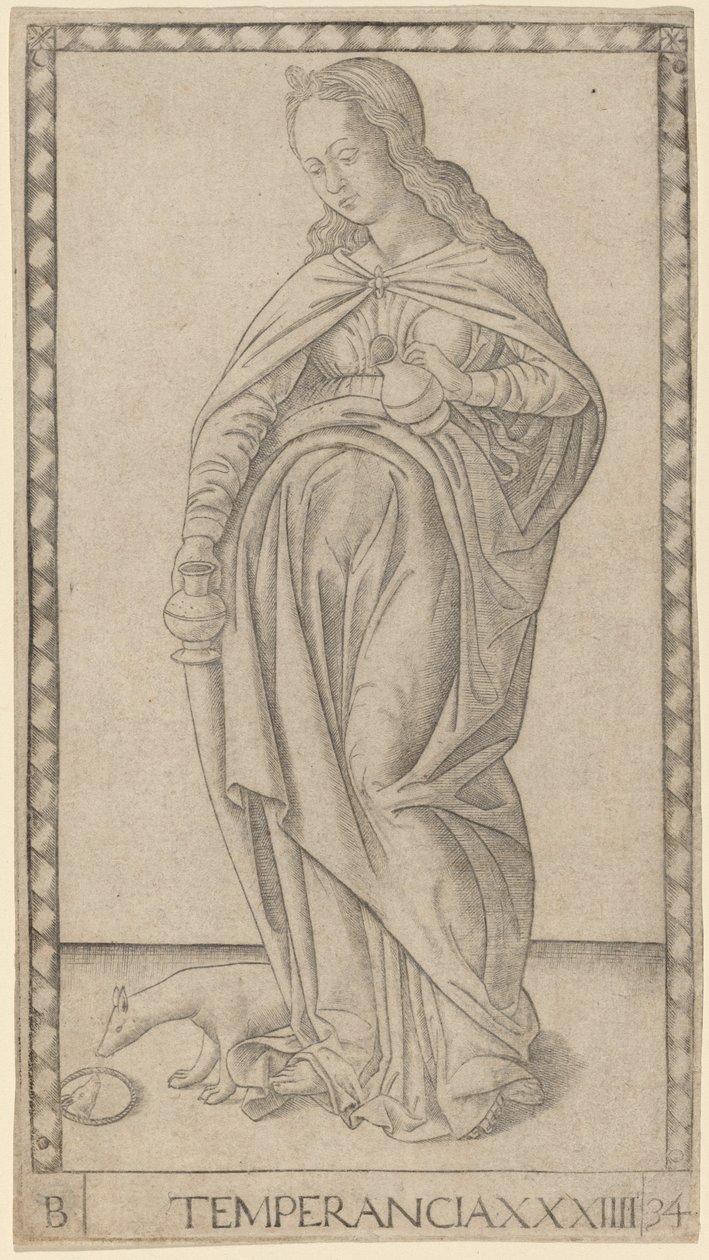 Temperança (Temperance) de Master of the E Series Tarocchi
