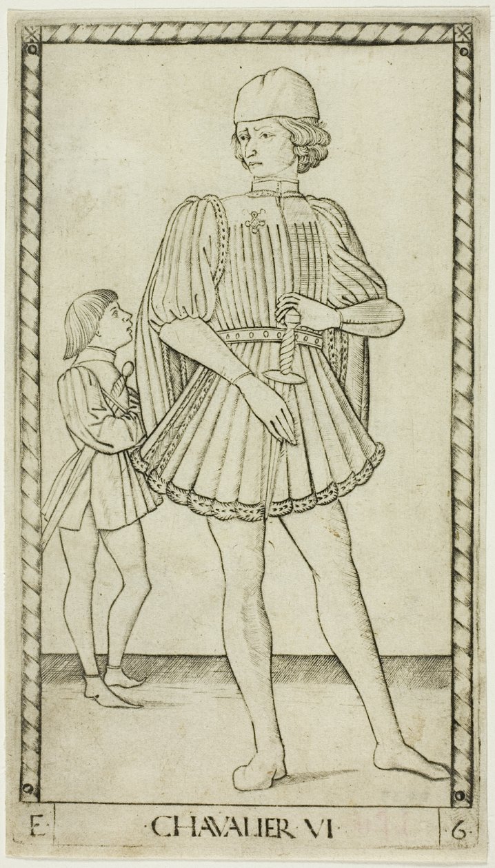 O Cavaleiro, placa seis de The Ranks and Conditions of Men de Master of the E Series Tarocchi