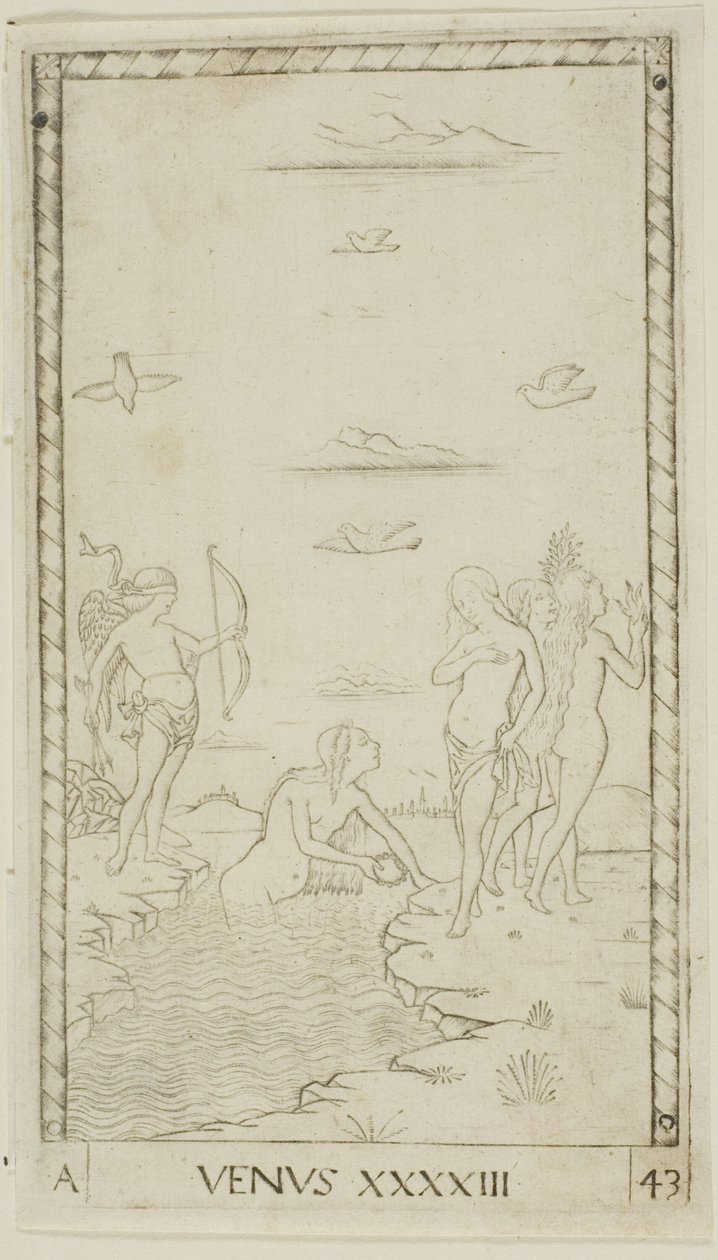 Vênus, placa 43 de Planetas e Esferas de Master of the E Series Tarocchi