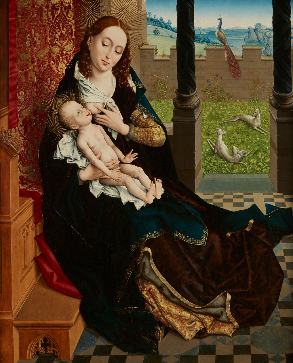 Enfermagem Madonna de Master of the Embroidered Foliage