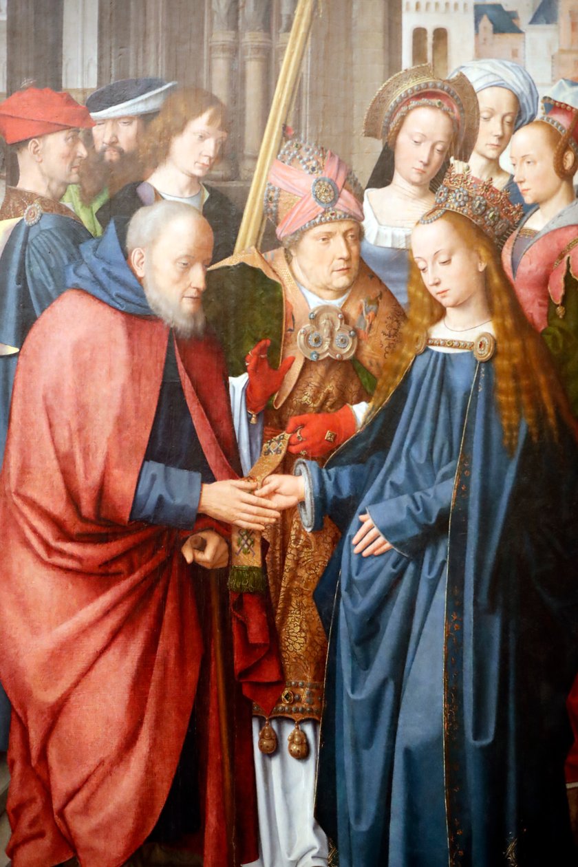 Museu de Évora. Mestre do retábulo de Évora. O casamento da Virgem e José. Óleo sobre painel. Escola flamenga 1500. Portugal. de Master of the Evora Altarpiece