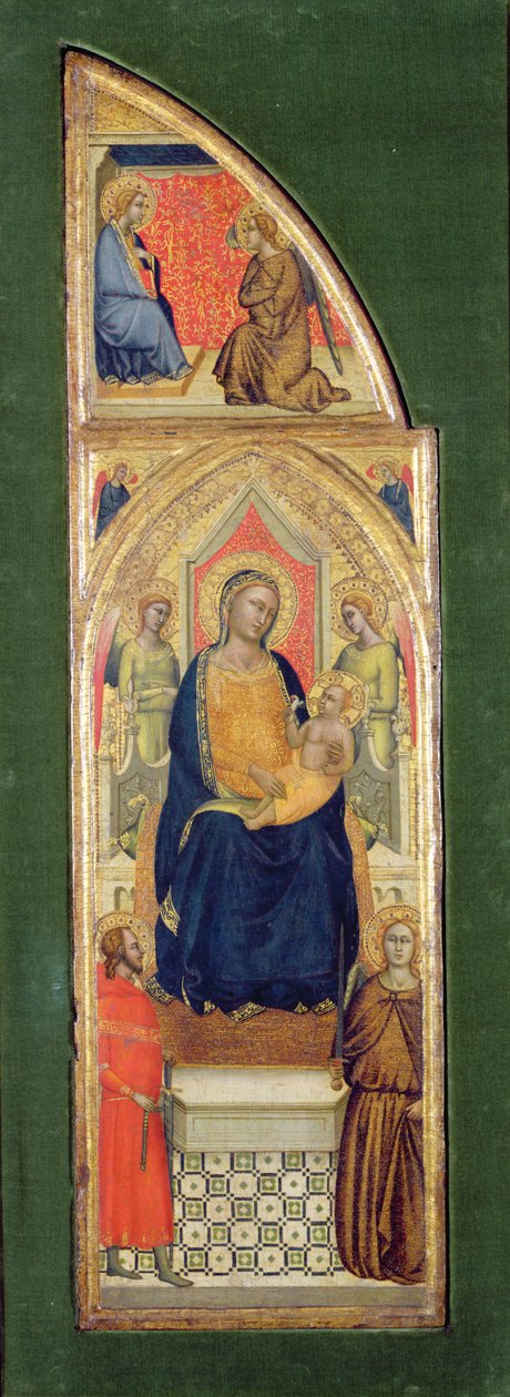 A Virgem e o Menino Entronizado (óleo sobre painel) de Master of the Fabriano Altarpiece (attr. to)