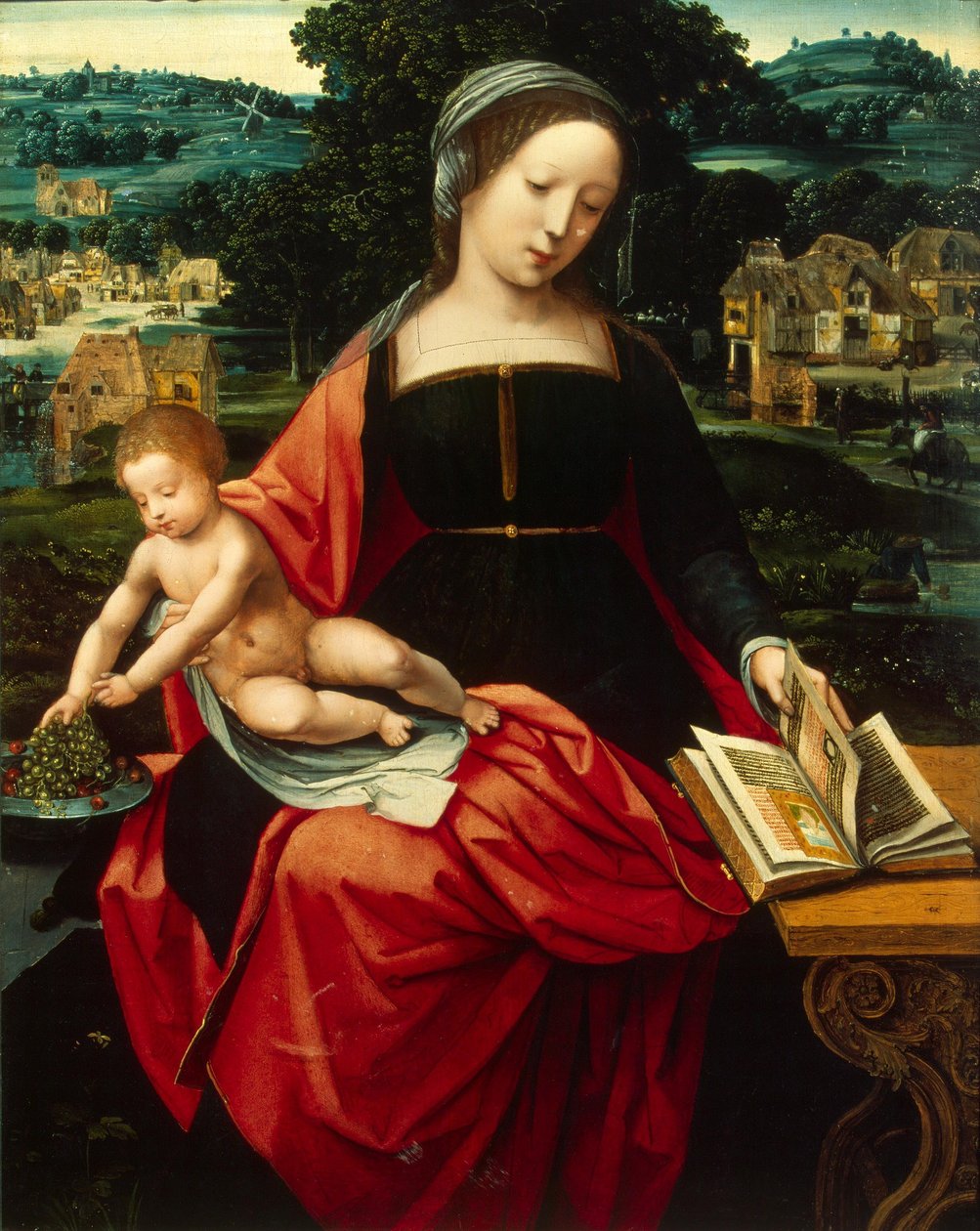 Madonna e criança de Master of the Female Half Lengths