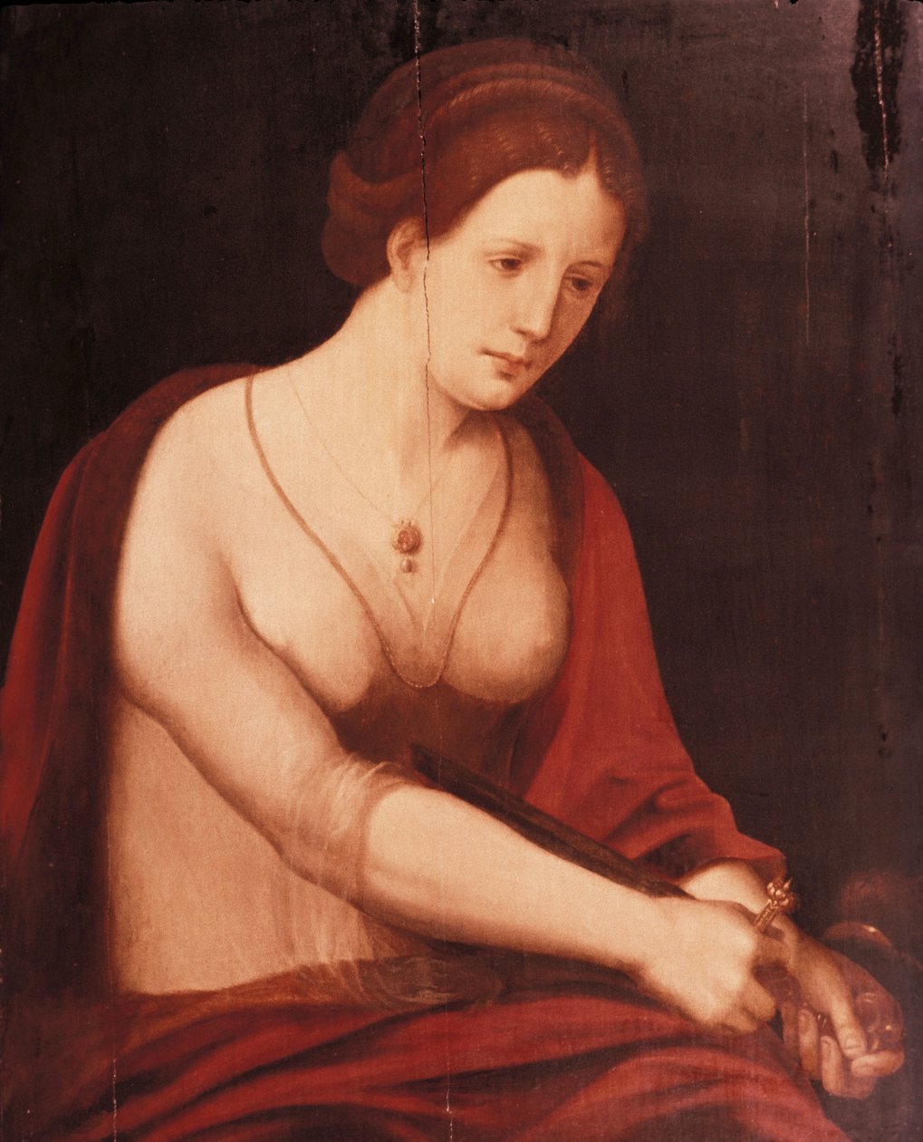 A morte de Lucrécia de Master of the Female Half Lengths