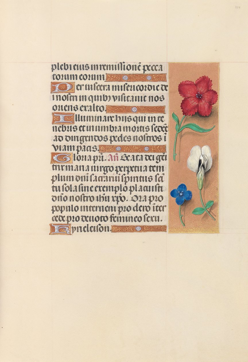 Horas da rainha Isabel, a católica, rainha da Espanha: Fol. 124r, c. 1500. de Master of the First Prayerbook of Maximillian
