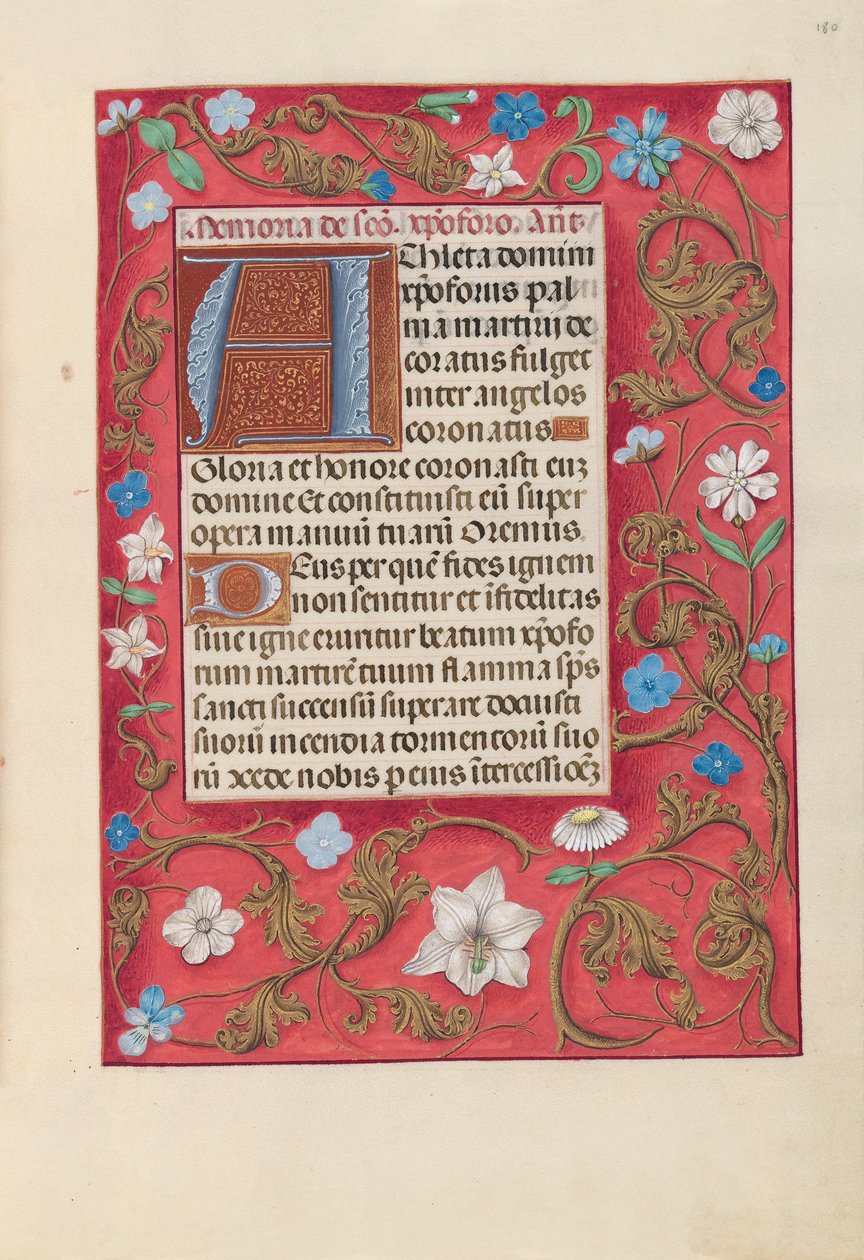 Horas da rainha Isabel, a católica, rainha da Espanha: Fol. 180r, c. 1500. de Master of the First Prayerbook of Maximillian