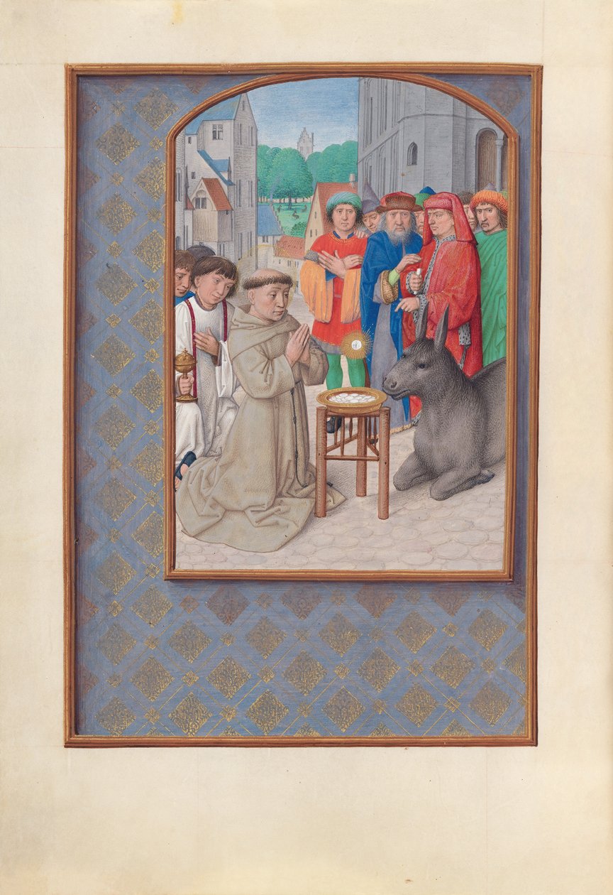 Horas da rainha Isabel, a católica, rainha da Espanha: Fol. 187v, Santo Antônio de Pádua, c. 1500. de Master of the First Prayerbook of Maximillian