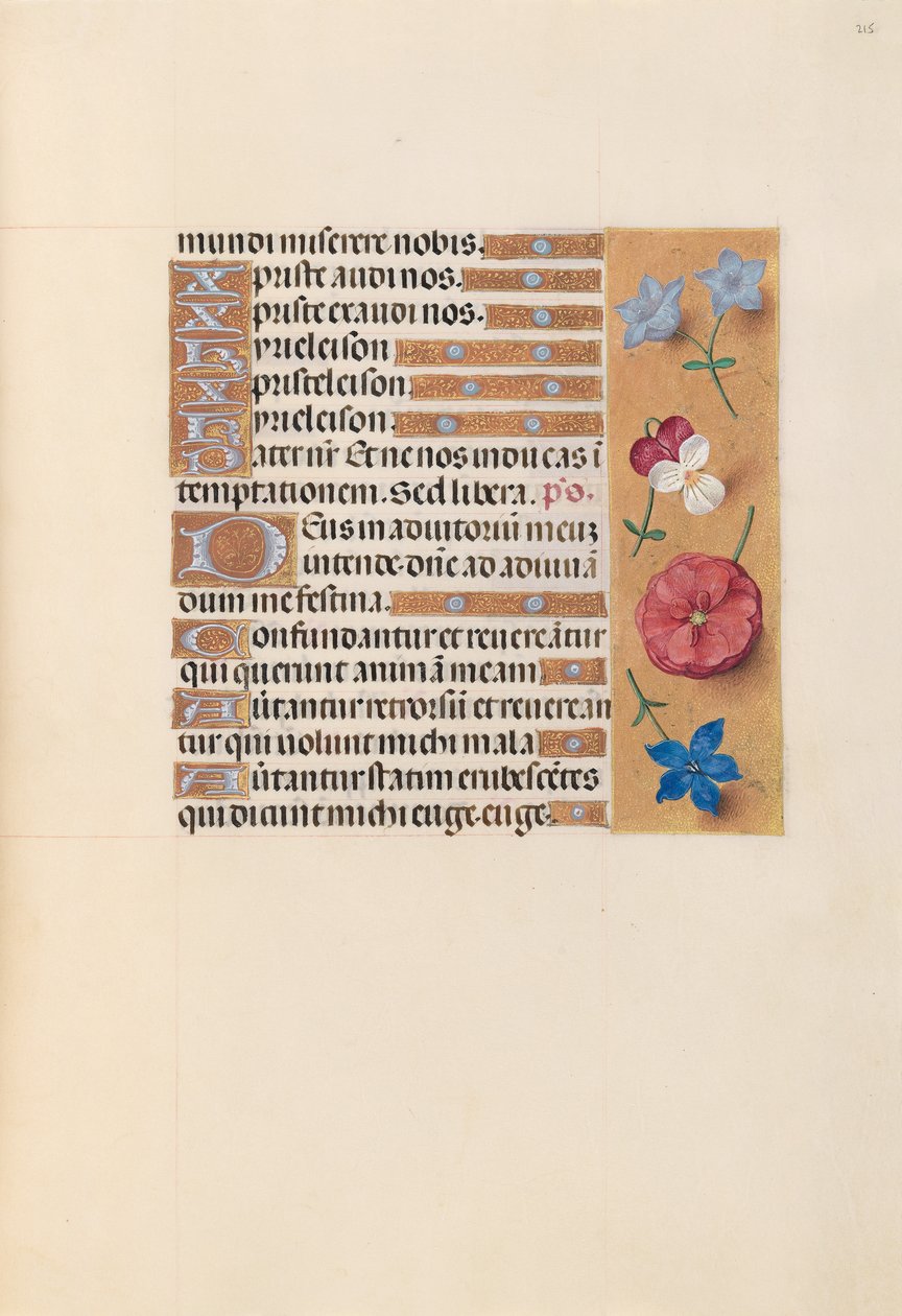 Horas da rainha Isabel, a católica, rainha da Espanha: Fol. 215r, c. 1500. de Master of the First Prayerbook of Maximillian