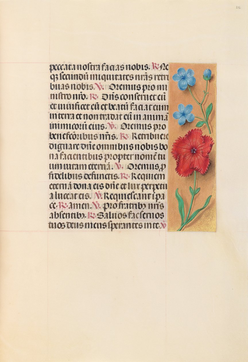 Horas da rainha Isabel, a católica, rainha da Espanha: Fol. 216r, c. 1500. de Master of the First Prayerbook of Maximillian