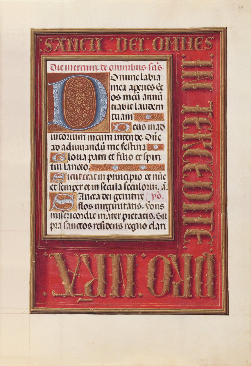 Horas da rainha Isabel, a católica, rainha da Espanha: Fol. 38r, c. 1500. de Master of the First Prayerbook of Maximillian