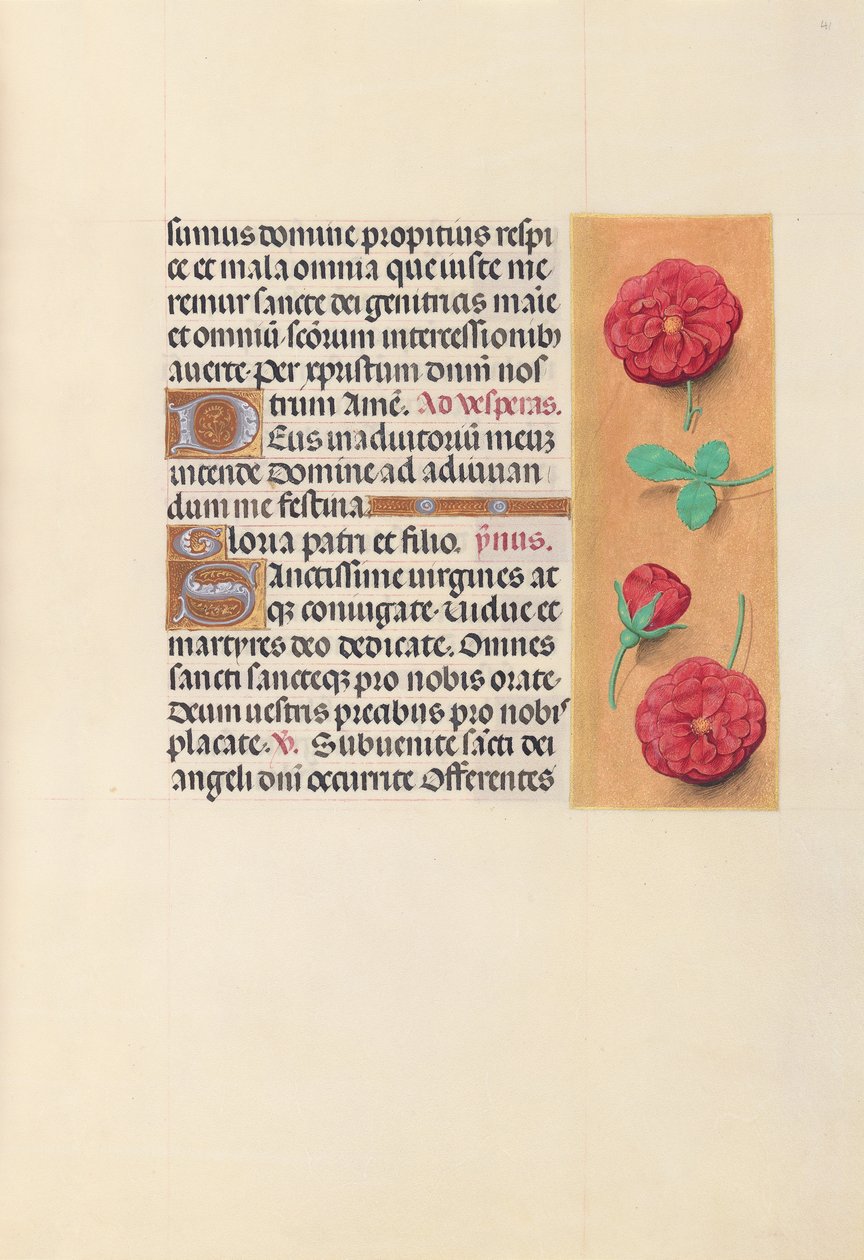 Horas da rainha Isabel, a católica, rainha da Espanha: Fol. 41r, c. 1500. de Master of the First Prayerbook of Maximillian