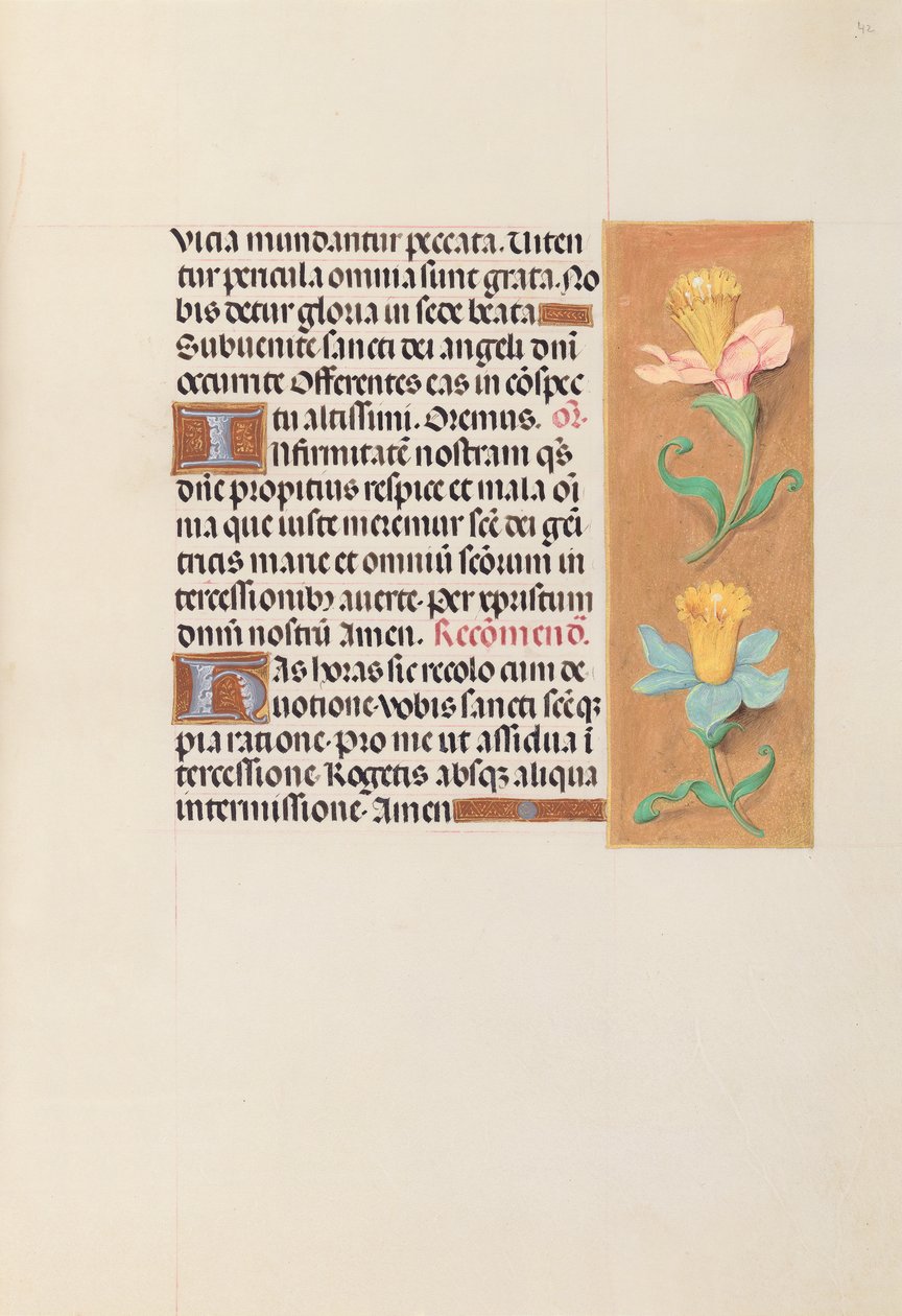 Horas da rainha Isabel, a católica, rainha da Espanha: Fol. 42r, c. 1500. de Master of the First Prayerbook of Maximillian