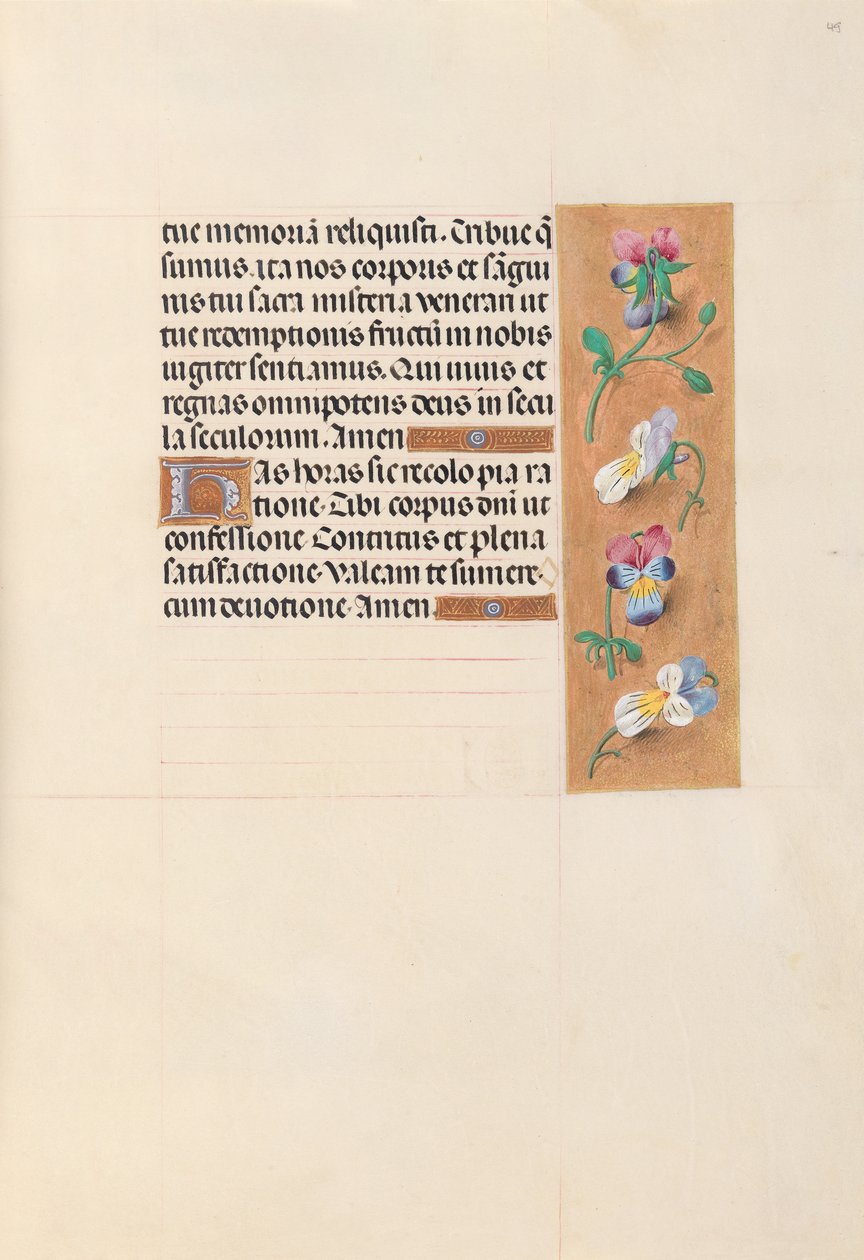 Horas da rainha Isabel, a católica, rainha da Espanha: Fol. 49r, c. 1500. de Master of the First Prayerbook of Maximillian
