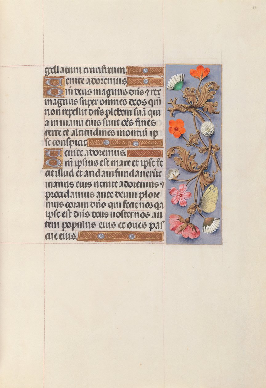Horas da rainha Isabel, a católica, rainha da Espanha: Fol. 51r, c. 1500. de Master of the First Prayerbook of Maximillian