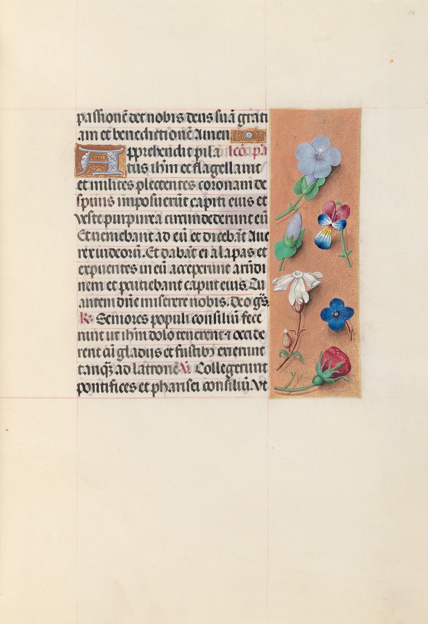 Horas da rainha Isabel, a católica, rainha da Espanha: Fol. 54r, c. 1500. de Master of the First Prayerbook of Maximillian