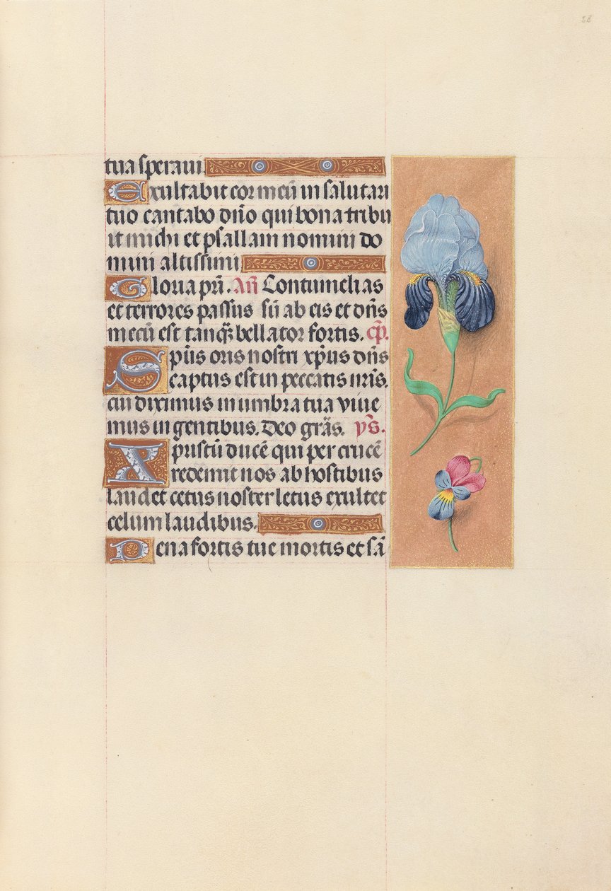 Horas da rainha Isabel, a católica, rainha da Espanha: Fol. 58r, c. 1500. de Master of the First Prayerbook of Maximillian