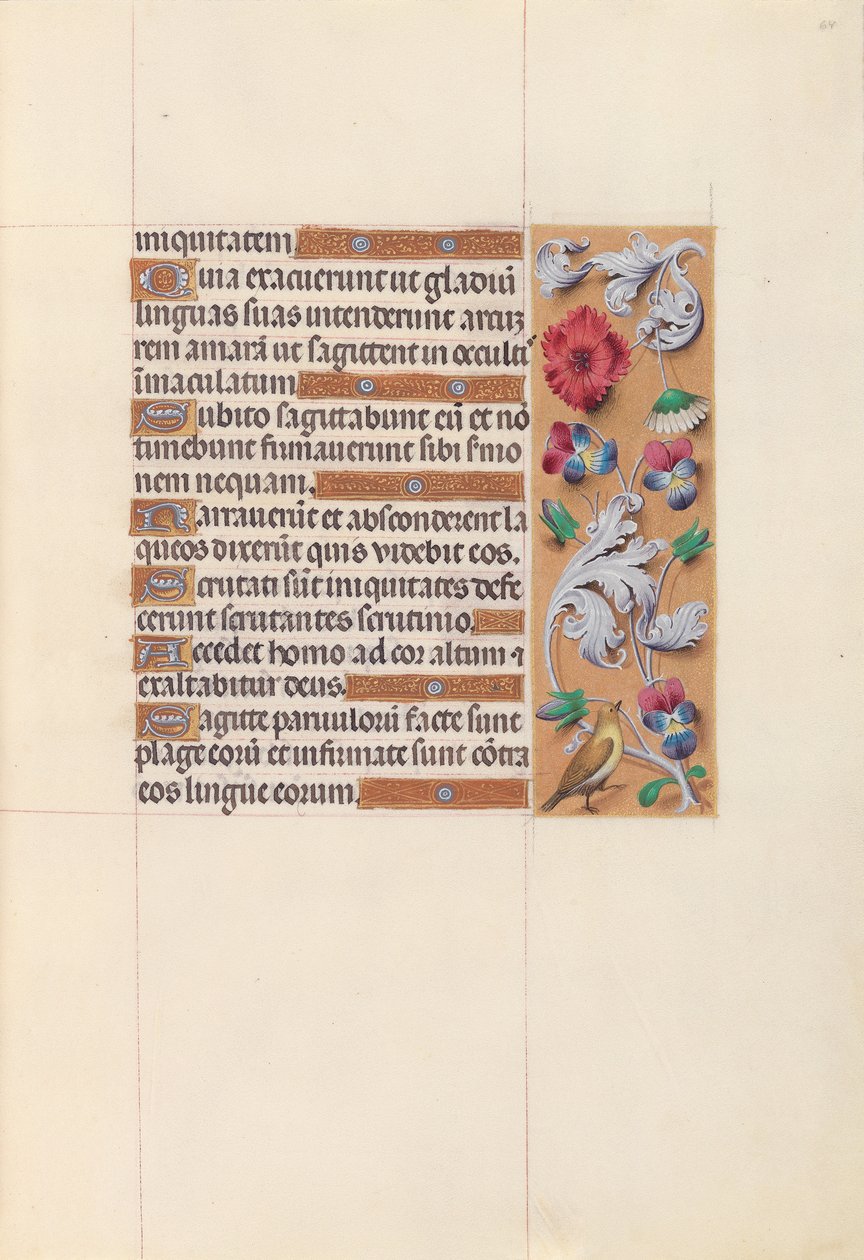 Horas da rainha Isabel, a católica, rainha da Espanha: Fol. 64r, c. 1500. de Master of the First Prayerbook of Maximillian
