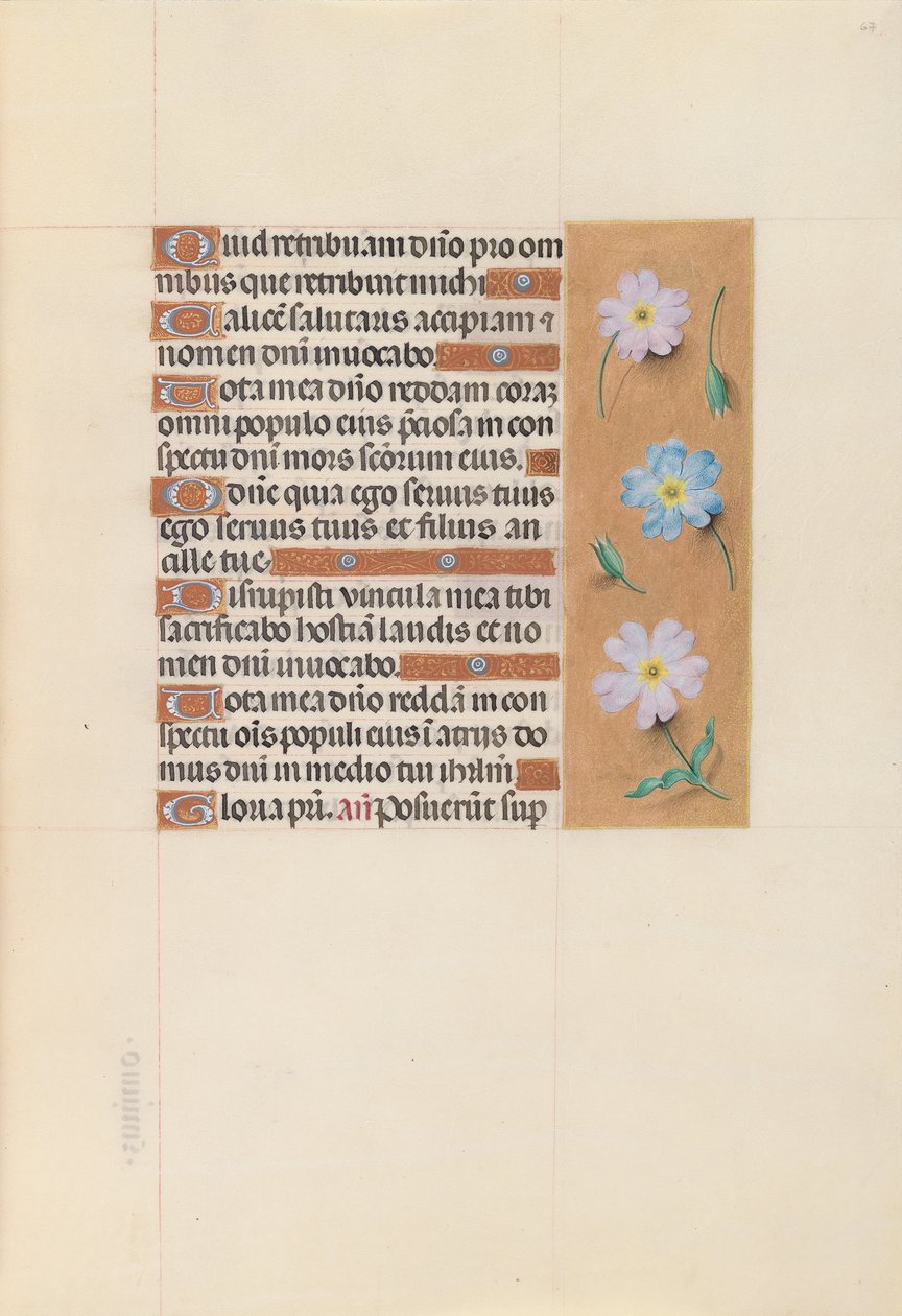 Horas da rainha Isabel, a católica, rainha da Espanha: Fol. 67r, c. 1500. de Master of the First Prayerbook of Maximillian