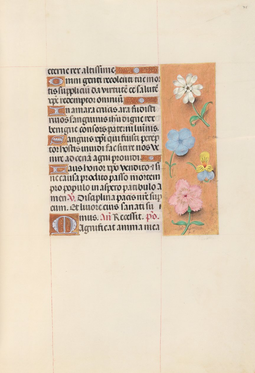 Horas da rainha Isabel, a católica, rainha da Espanha: Fol. 75r, c. 1500. de Master of the First Prayerbook of Maximillian