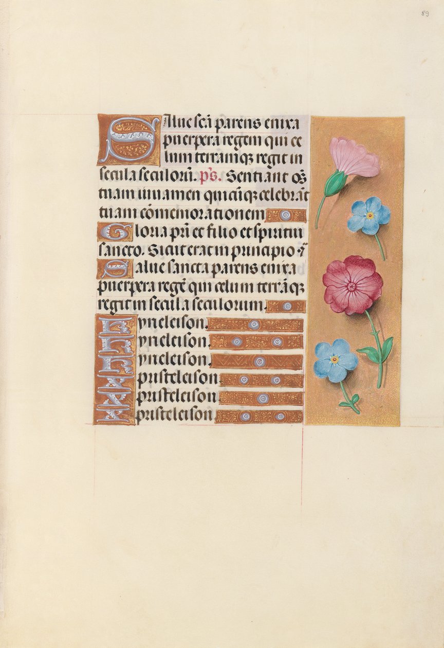 Horas da rainha Isabel, a católica, rainha da Espanha: Fol. 89r, c. 1500. de Master of the First Prayerbook of Maximillian