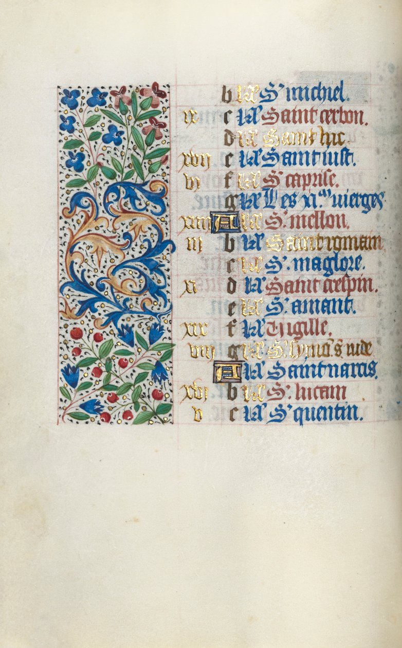Livro de Horas de Uso de Rouen: fol. 10v, c. 1470 de Master of the Geneva Latini