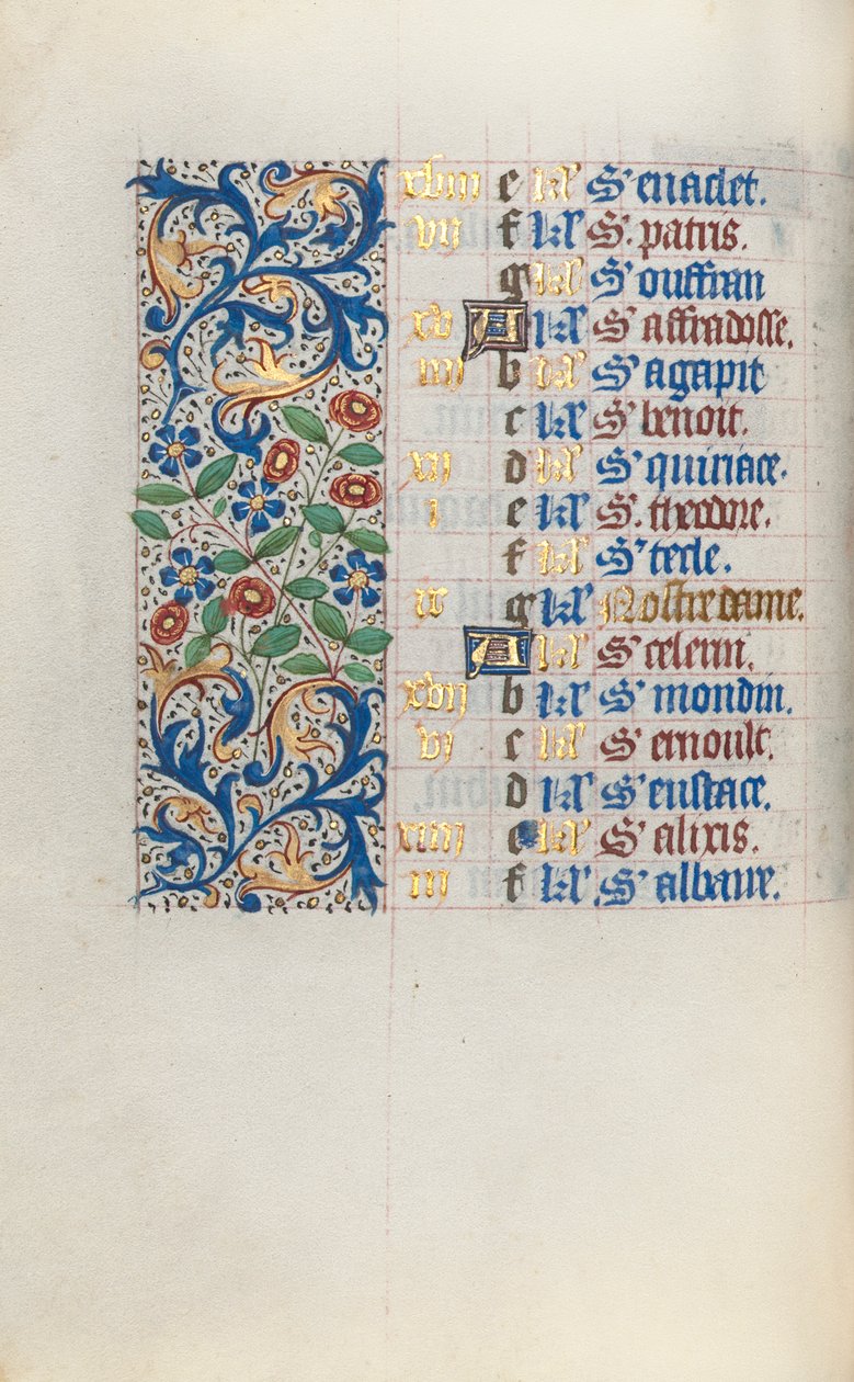 Livro de Horas de Uso de Rouen: fol. 3v, c. 1470 de Master of the Geneva Latini