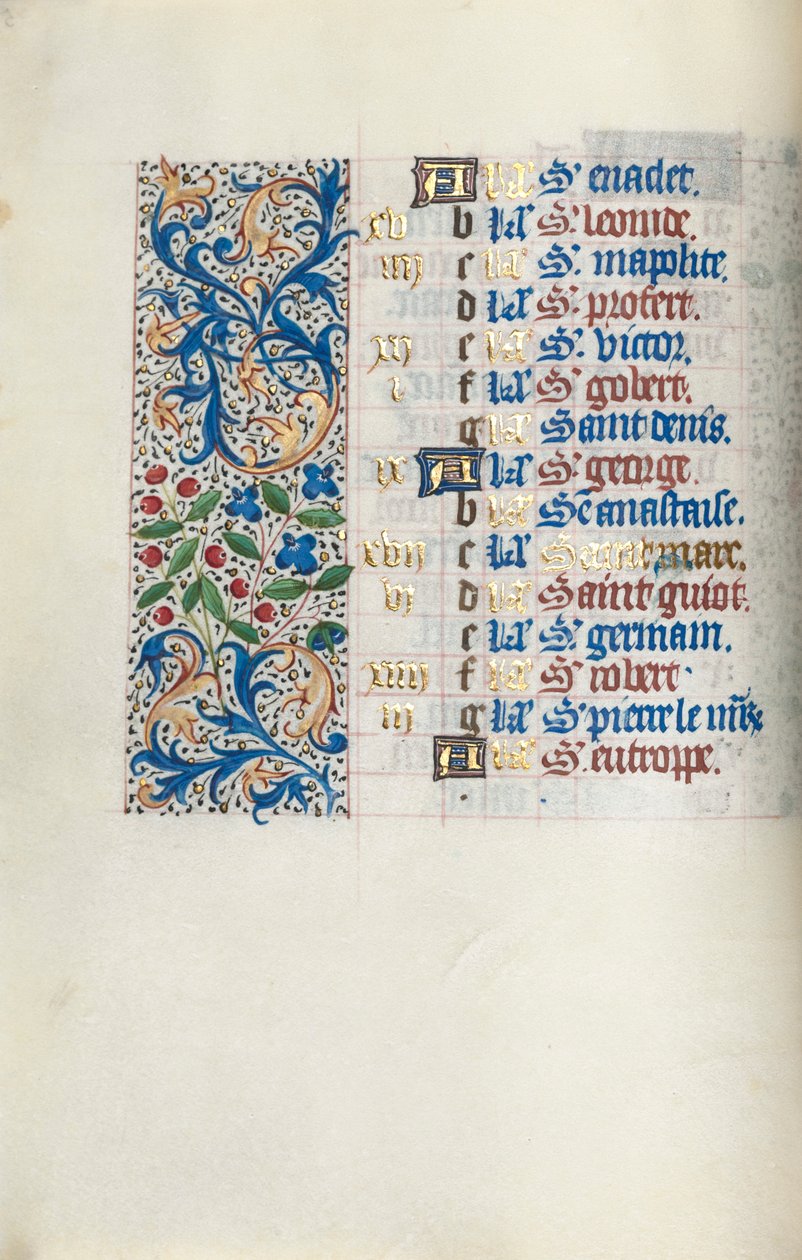 Livro de Horas de Uso de Rouen: fol. 4v, c. 1470 de Master of the Geneva Latini