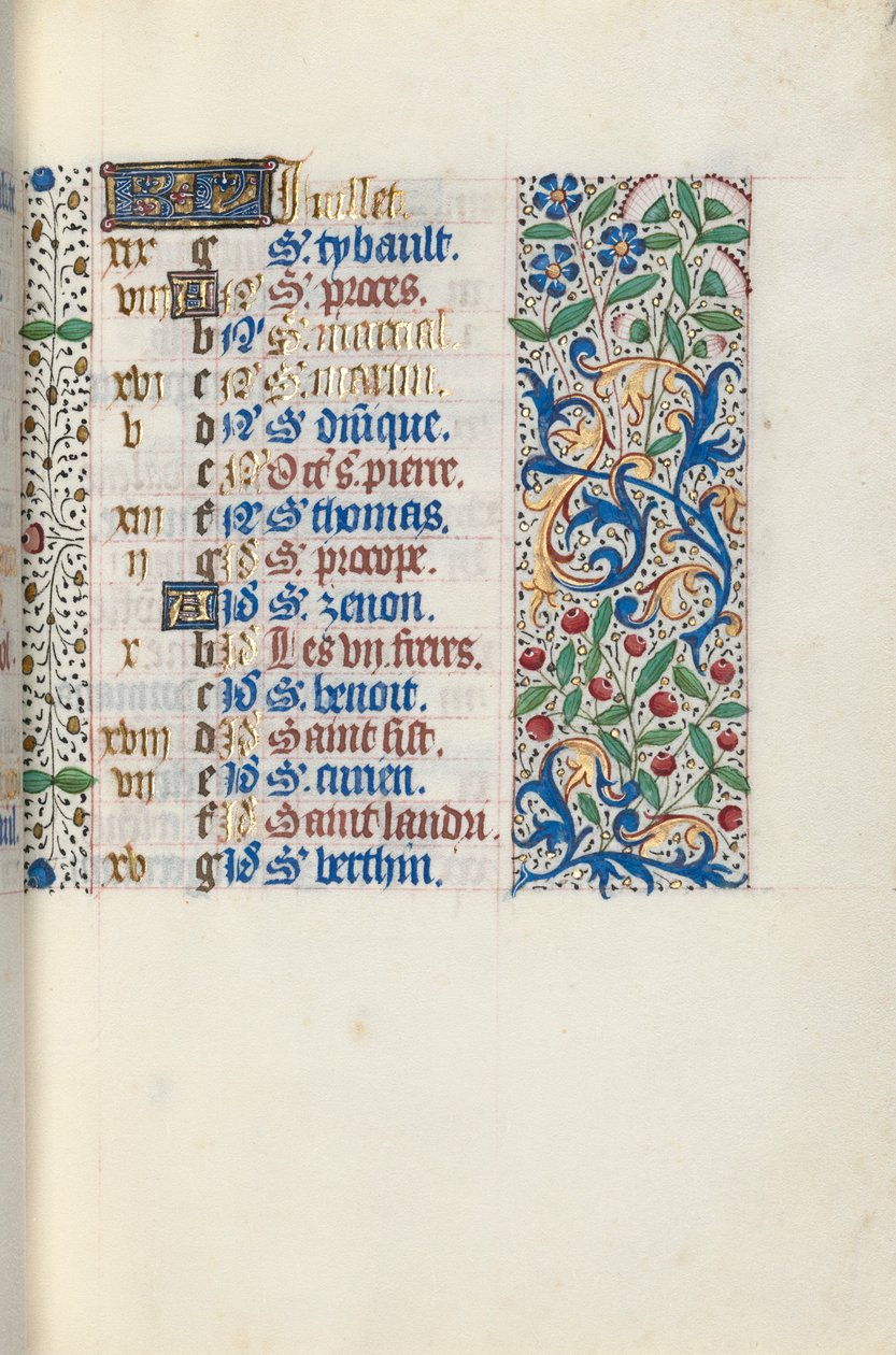 Livro de Horas de Uso de Rouen: fol. 7r, c. 1470 de Master of the Geneva Latini