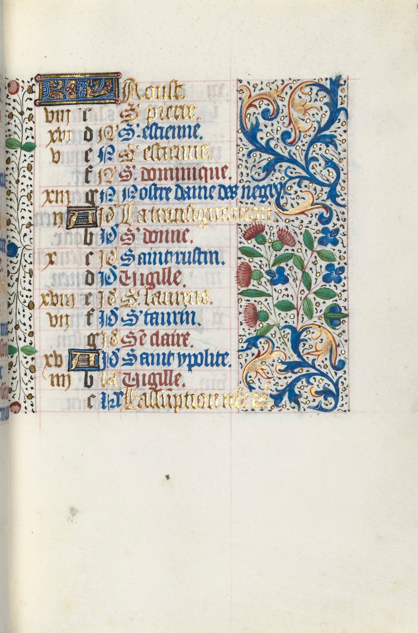 Livro de Horas de Uso de Rouen: fol. 8r, c. 1470 de Master of the Geneva Latini