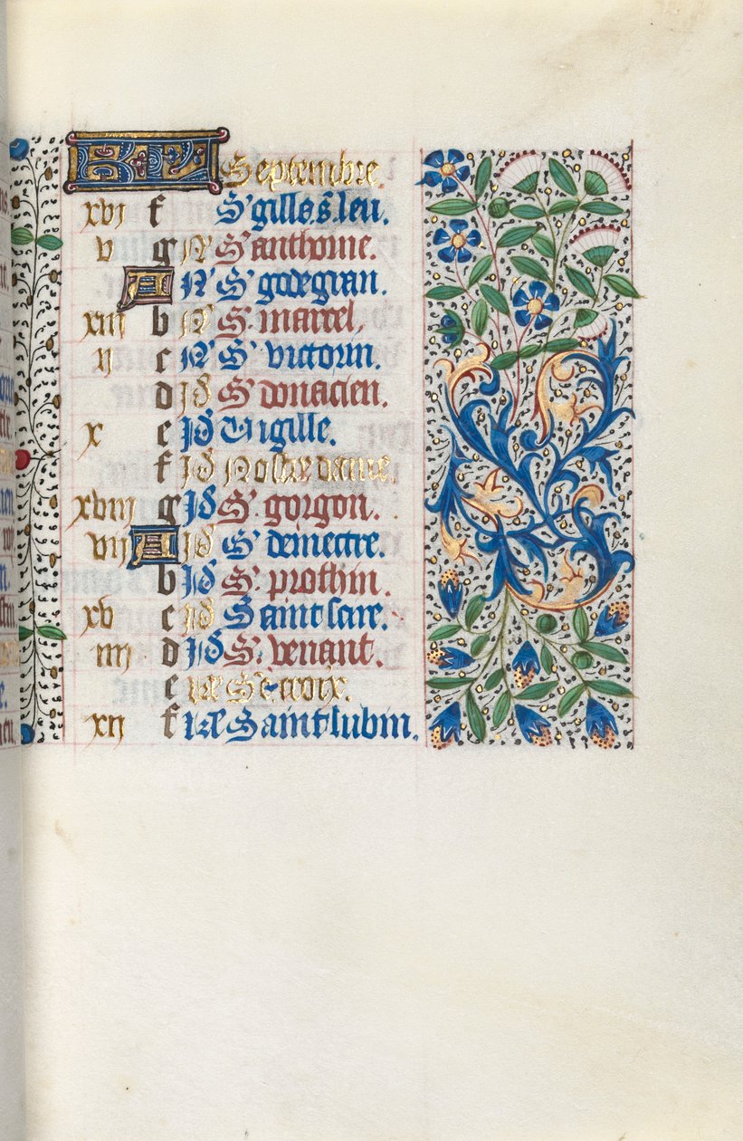 Livro de Horas de Uso de Rouen: fol. 9r, c. 1470 de Master of the Geneva Latini