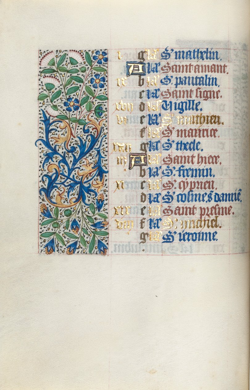 Livro de Horas de Uso de Rouen: fol. 9v, c. 1470 de Master of the Geneva Latini