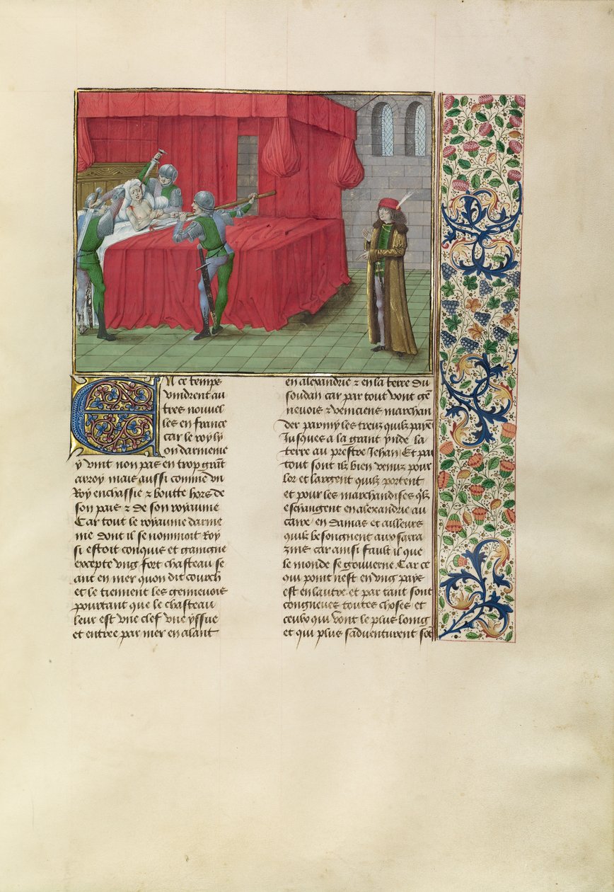 O rei de Chipre assassinado pelos perseguidores dos seus irmãos de Master of the Getty Froissart