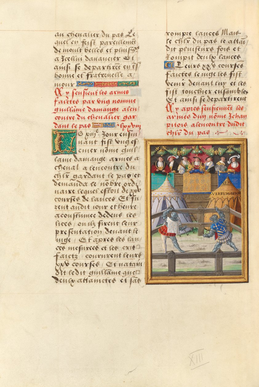Jacques de Lalaing contra o escudeiro Jean Pitois na passagem de armas da Fonte das Lágrimas de Master of the Getty Lalaing