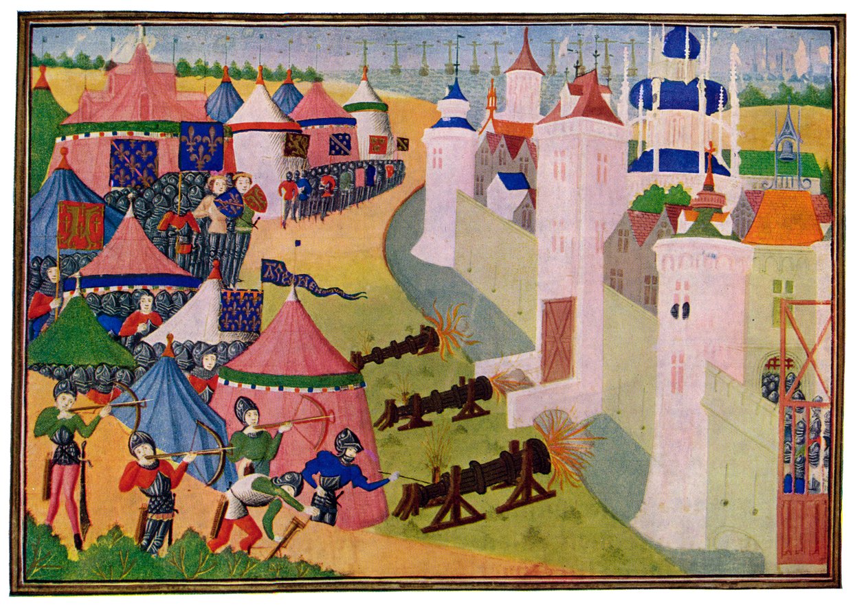 O assalto à cidade forte de Afrique, século XV. de Master of the Harley Froissart