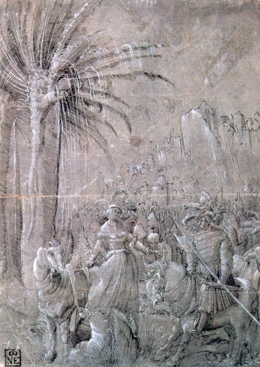"David e Abigail", início do século XVI. de Master of the Historia of Frederici