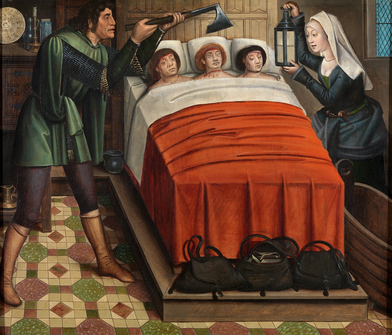O Carniceiro Maléfico, do Altar de São Nicolau, c.1486-93 (óleo sobre painel) de Master of The Legend of St. Lucy