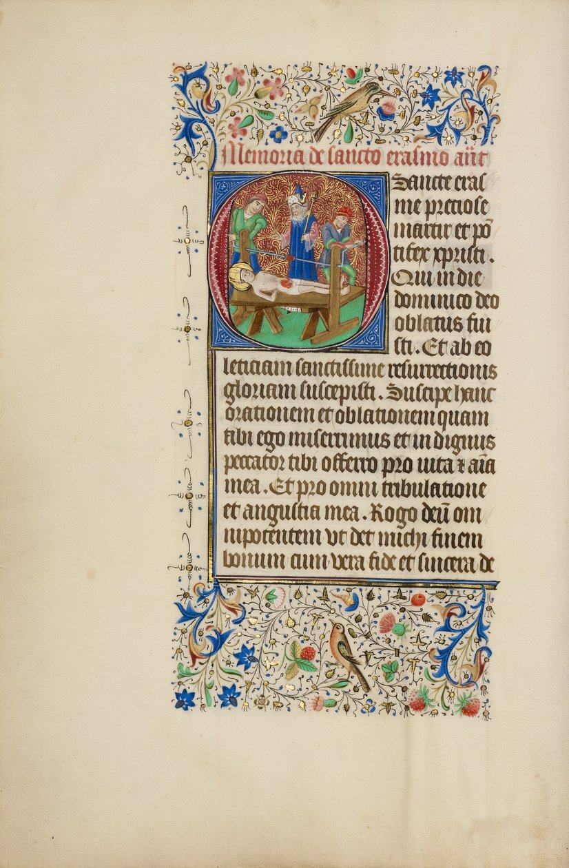 Inicial O: O martírio de Santo Erasmo de Master of the Llangattock Hours
