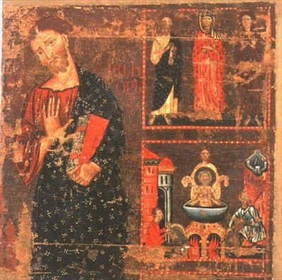 São João Evangelista (tempera no painel) de Master of the Magdalen