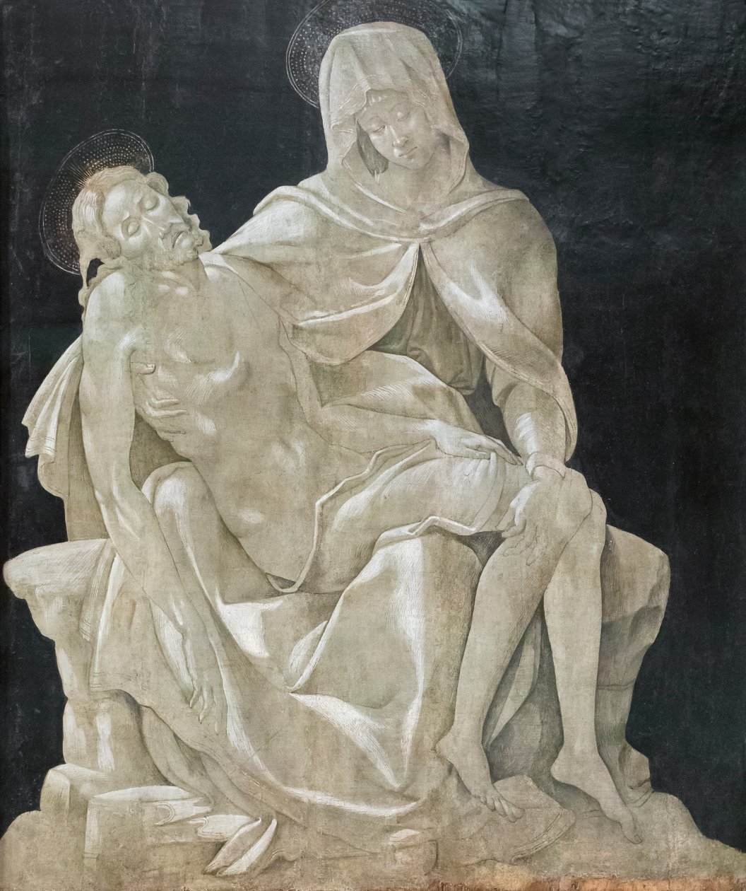 Luto pelo Cristo morto (Pietà), o mestre de Madonna de Manchester de Master of the Manchester Madonna (attr. to)