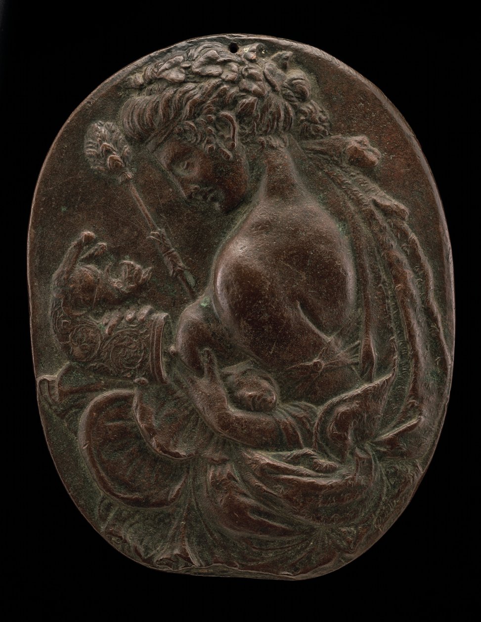 Um Bacchante, finais do século XV ou princípios do XVI. de Master of the Martelli Mirror