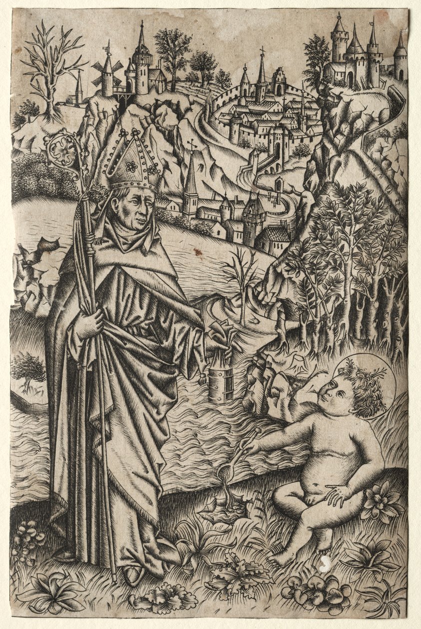 Santo Agostinho e o Menino à beira-mar de Master of the Nuremberg Passion