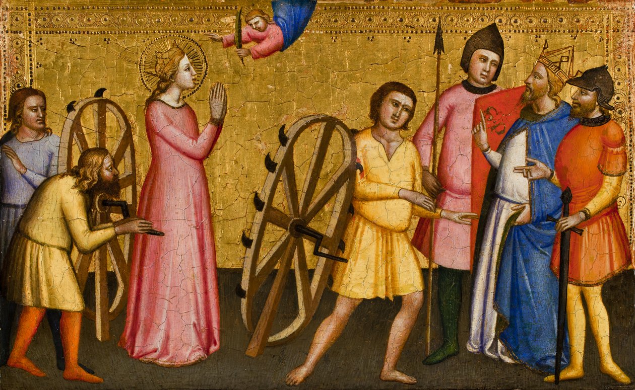 A Provação de Santa Catarina de Alexandria, 1365-90 de Master of the Orcagnesque Misericordia