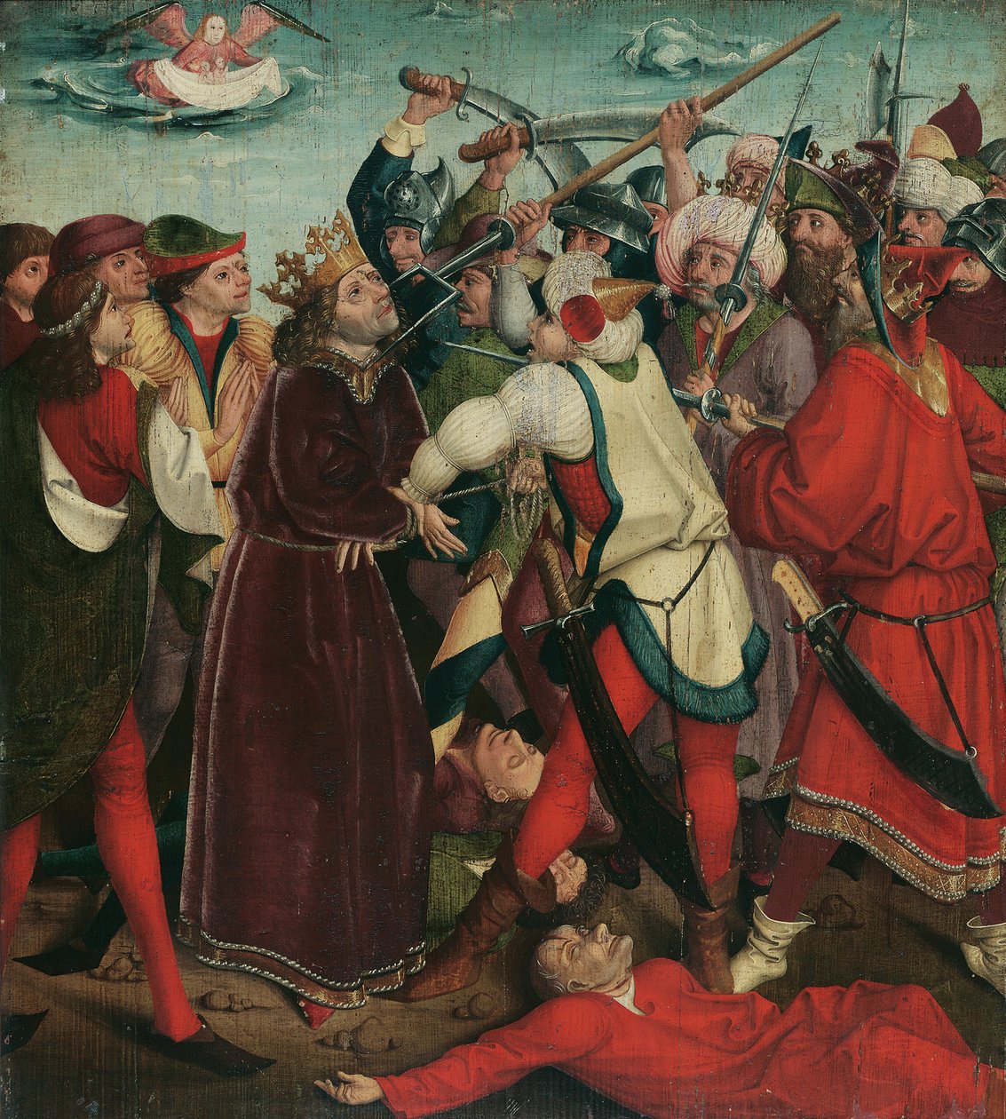 O Martírio de São Osvaldo na Batalha de Maserfield, c. 1480-1485. de Master of the Oswald legend