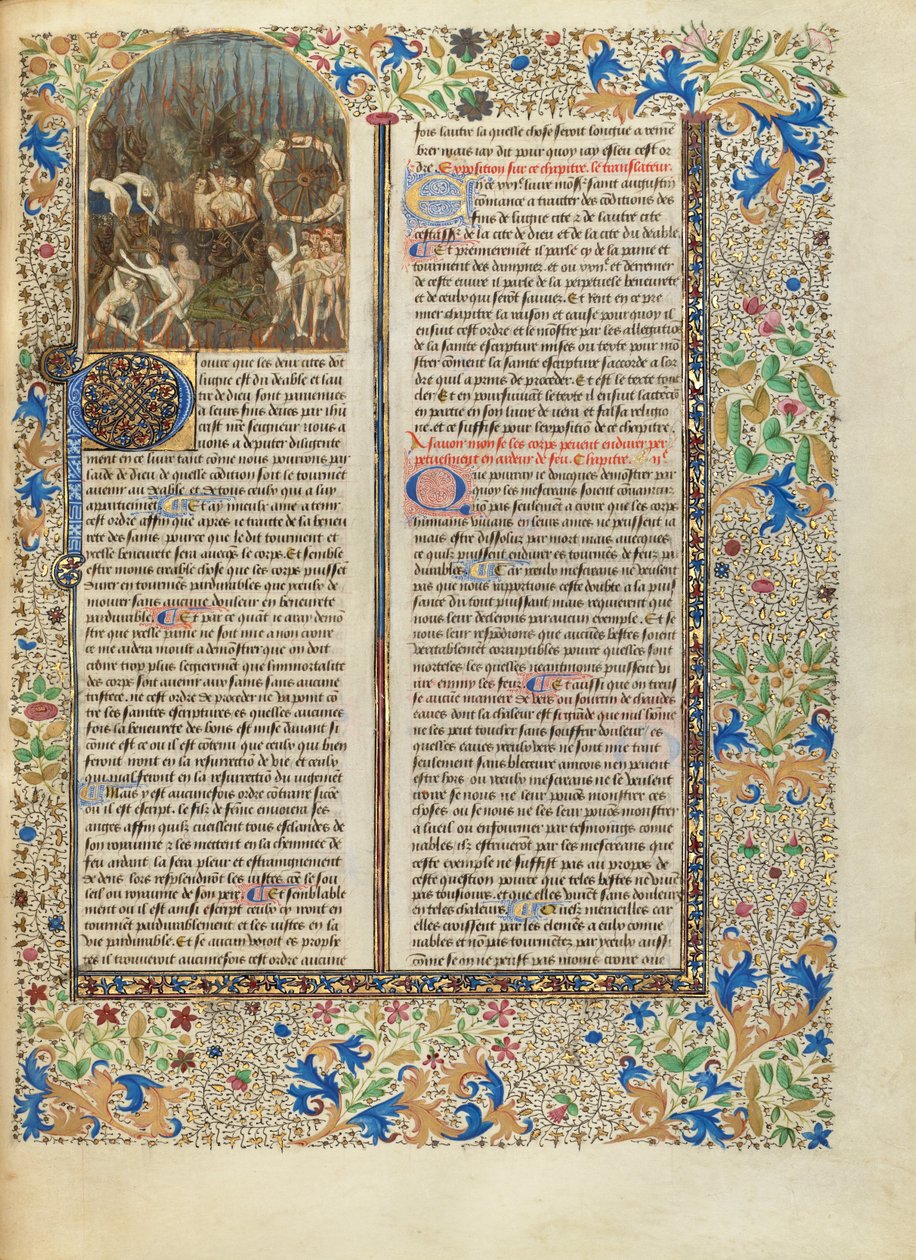 Os tormentos do inferno de Master of the Oxford Hours