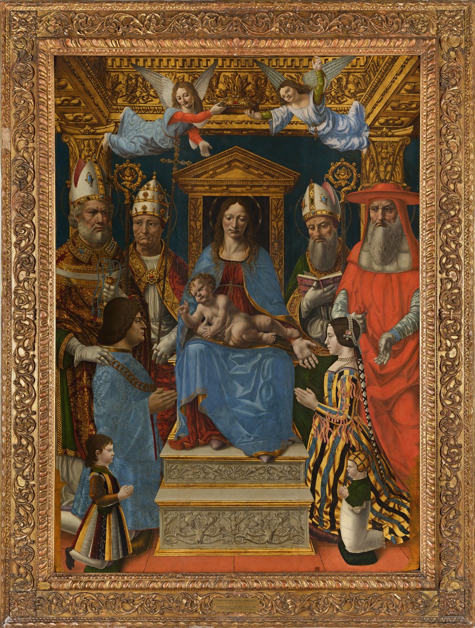 Madonna Entronizada com a Criança, Médicos da Igreja e a família de Ludovico, o Moro de Master of the Pala Sforzesca
