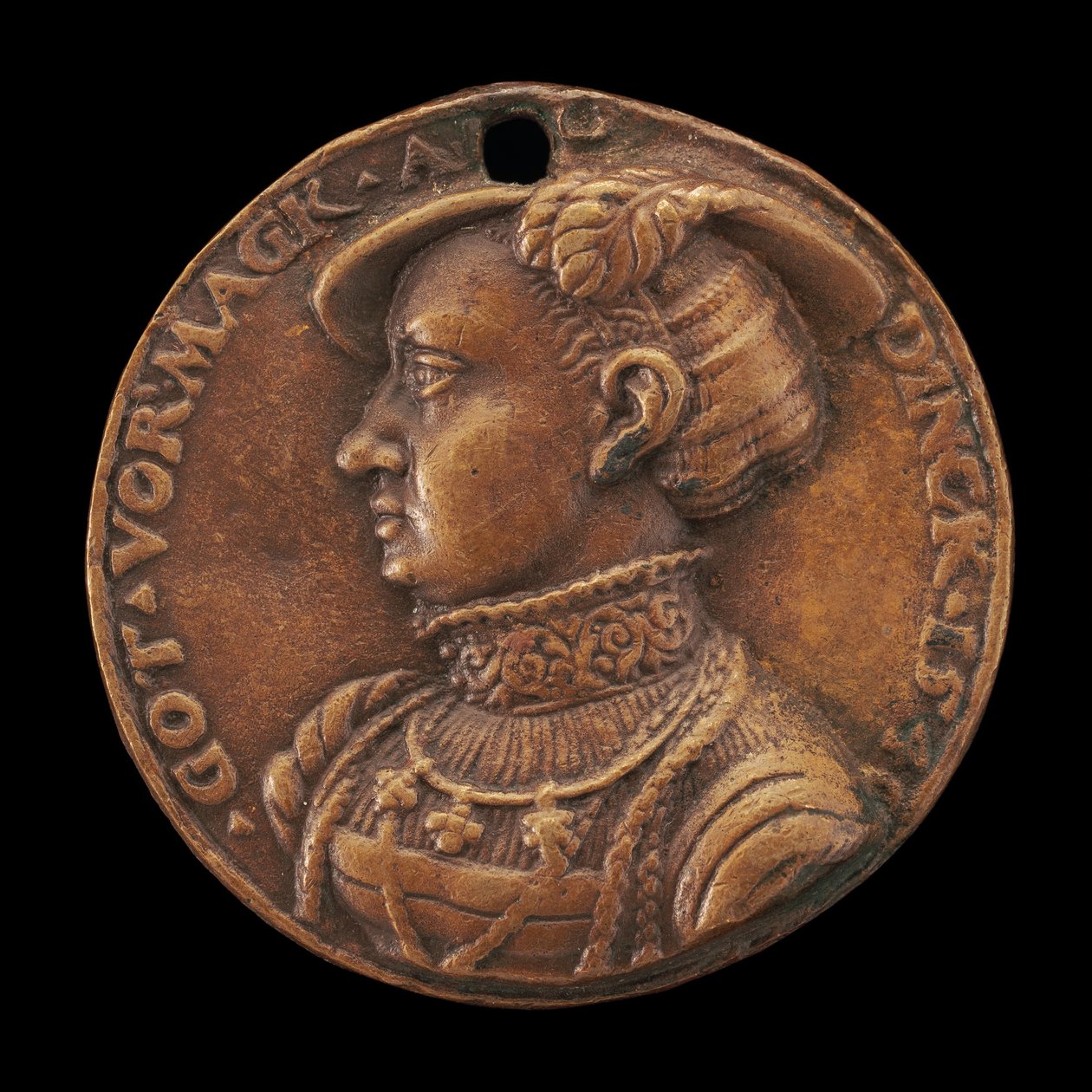 Emília da Saxônia, 1516-1591, Margravina de Brandenburg-Ansbach [anverso], 1540. de Master of the Pistorius Medal