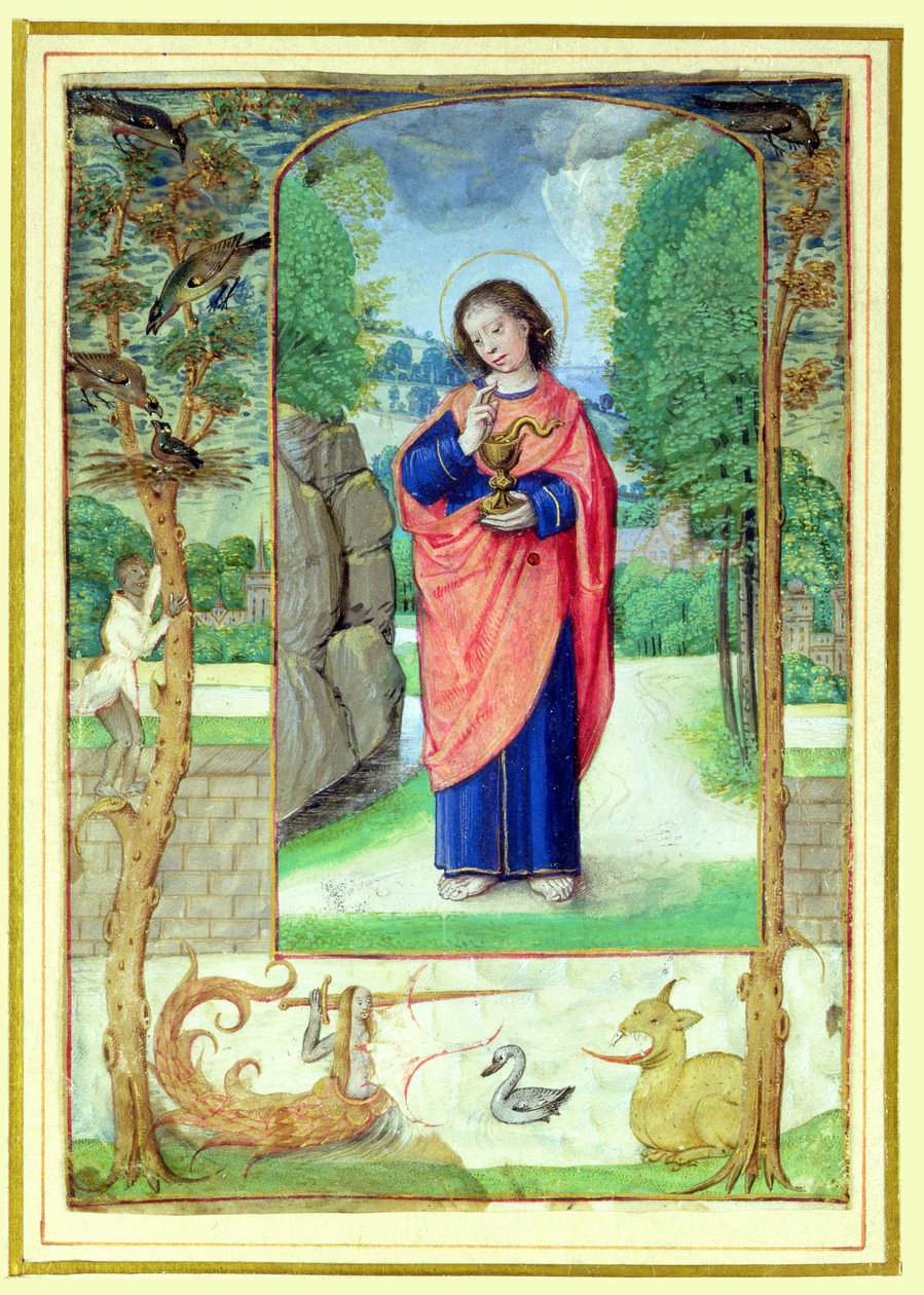 São João Evangelista, forma um livro de horas de Master of the Prayerbook