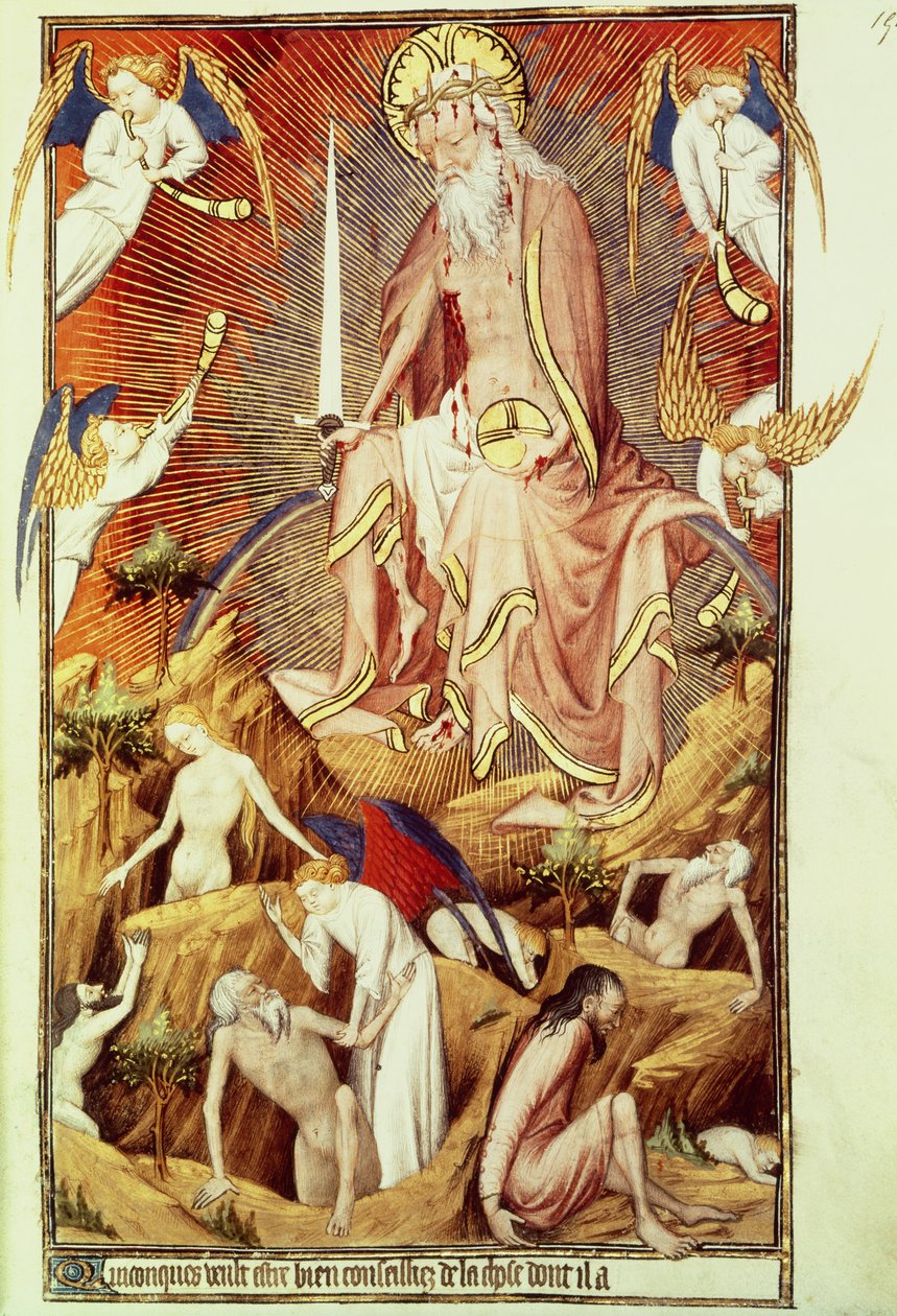 Senhora Lat. 9471 f.194 O Juízo Final, dos Grandes Heures de Rohan, c.1418-25 (ver também 121172) de Master of the Rohan Hours